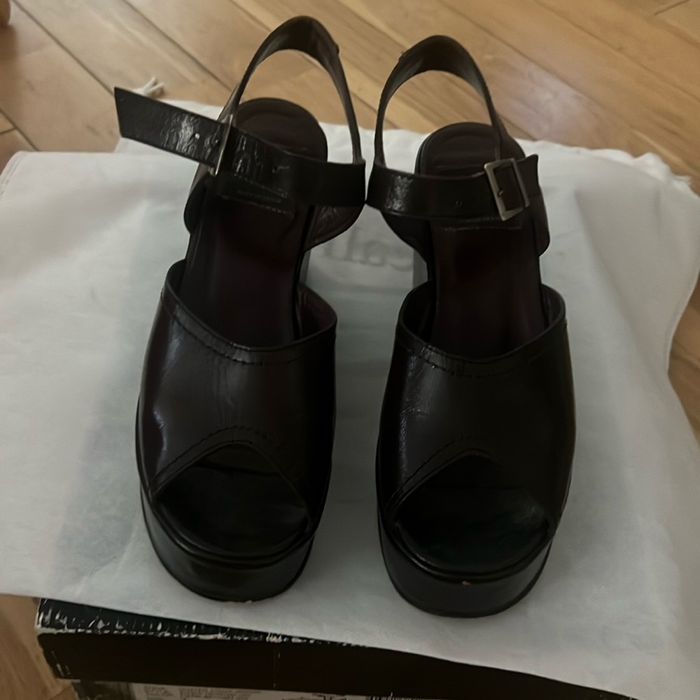 DKNY Platform Shoes, size 7 in Dark Brown/Wine color